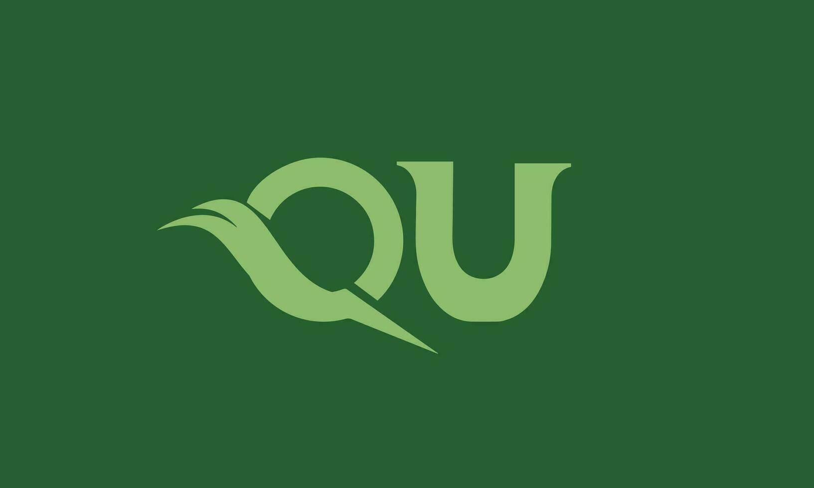 uq, qu resumen letras logo monograma vector