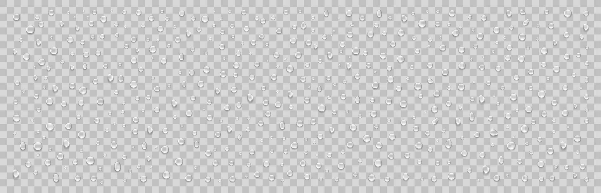 Realistic water drops isolated vector illustration set.