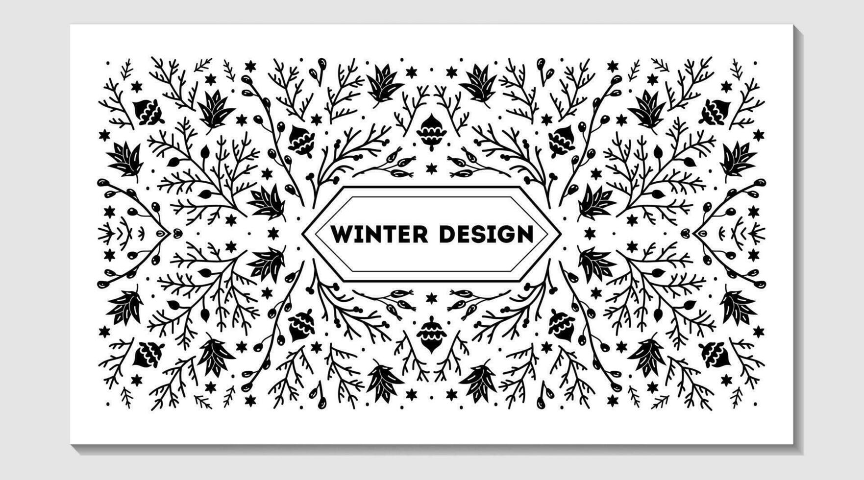 lujo Navidad marco, resumen bosquejo invierno diseño plantillas para paquete vector