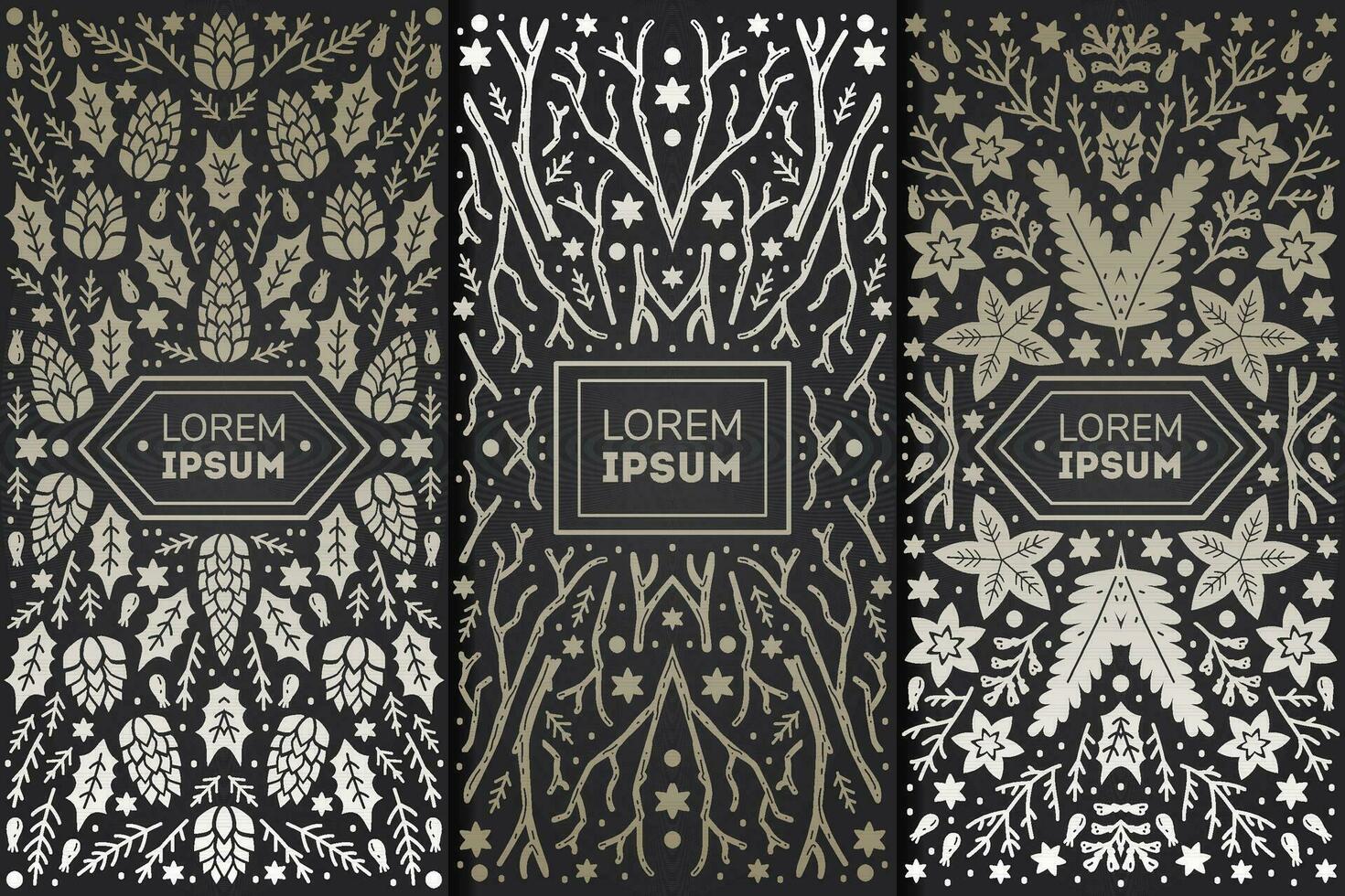 Luxury Christmas frame, abstract sketch winter design templates for package vector