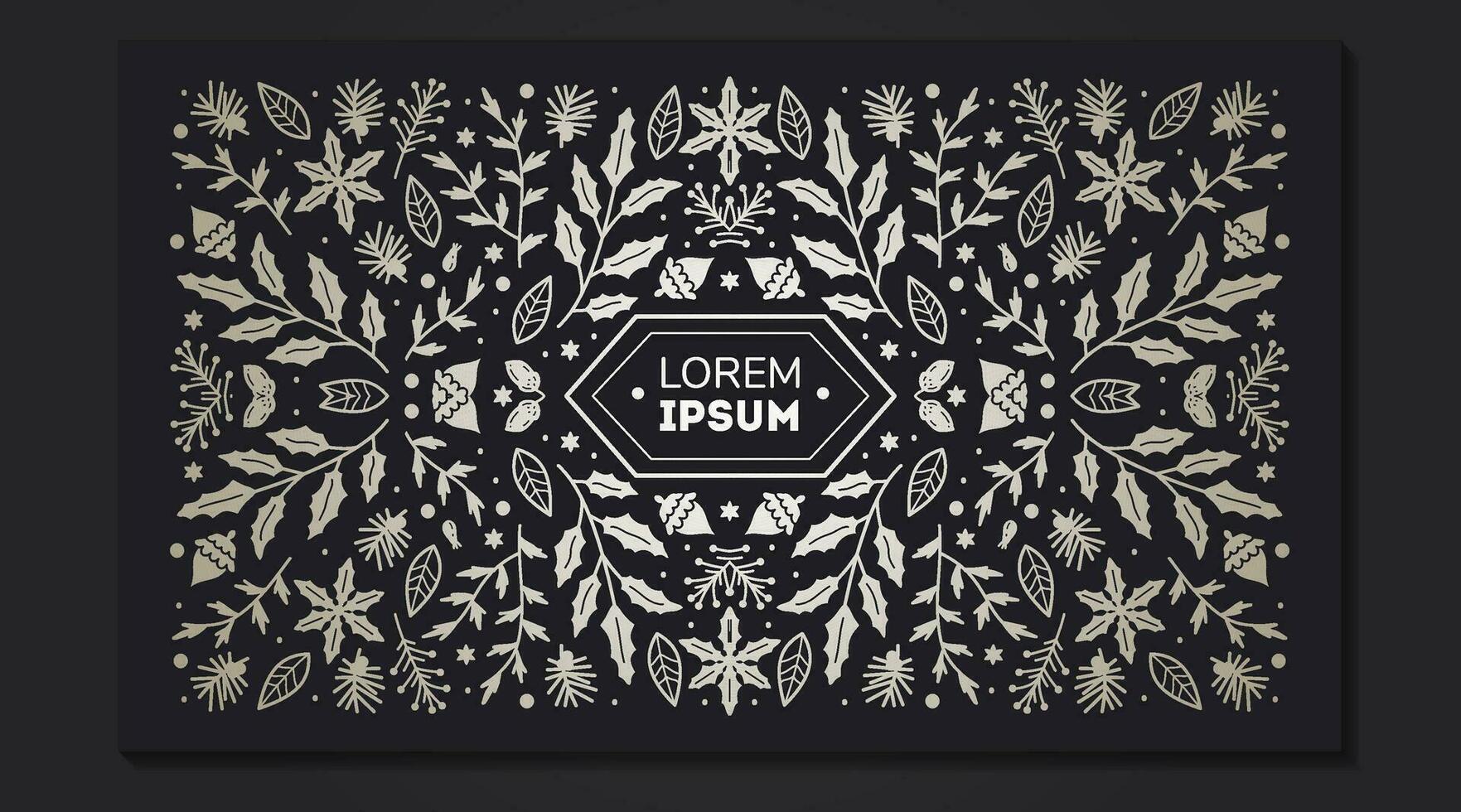 Luxury Christmas frame, abstract sketch winter design templates for package vector