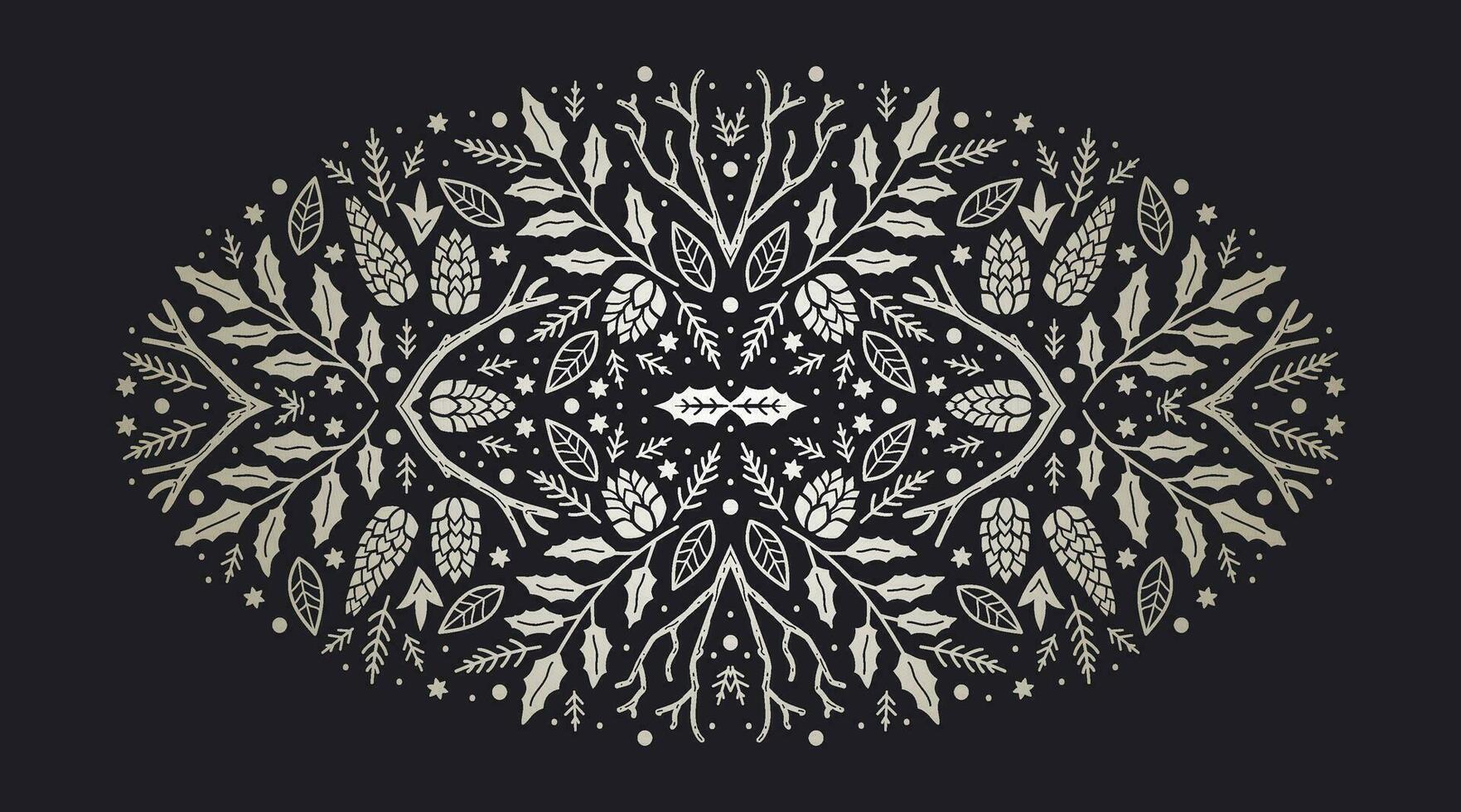 Luxury Christmas frame, abstract sketch winter design templates for package vector