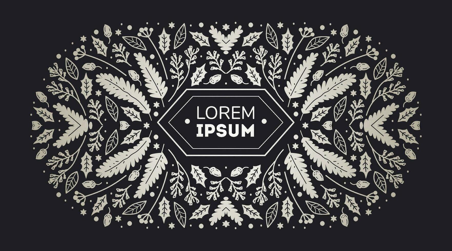 Luxury Christmas frame, abstract sketch winter design templates for package vector