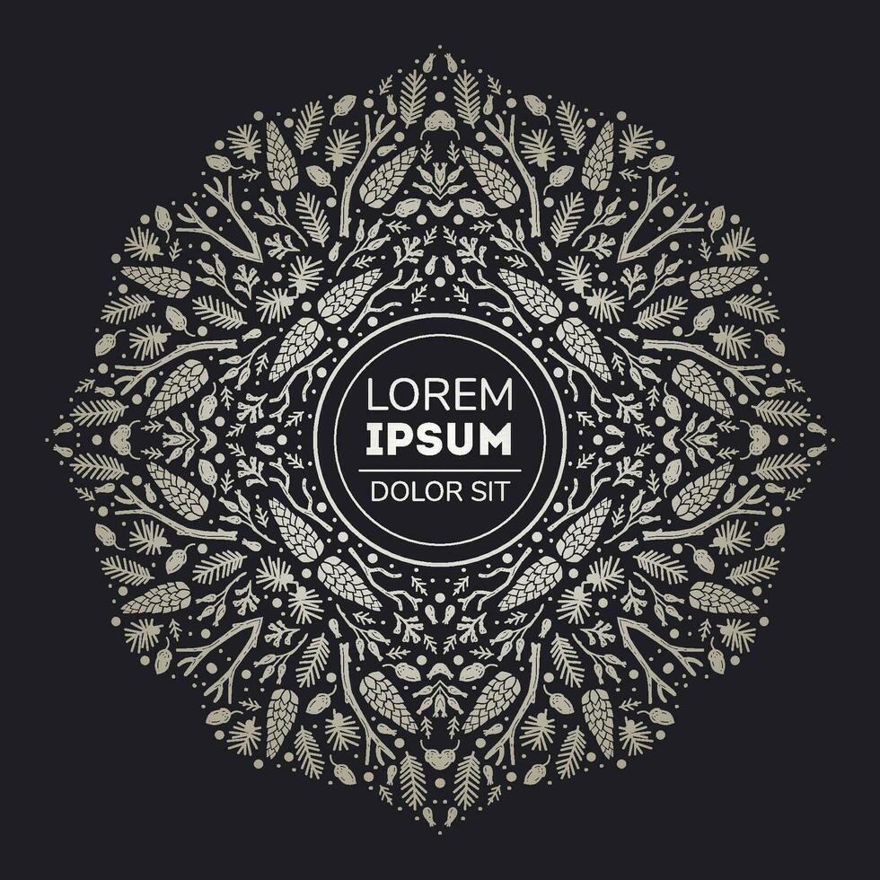 Luxury Christmas frame, abstract sketch winter design templates for package vector