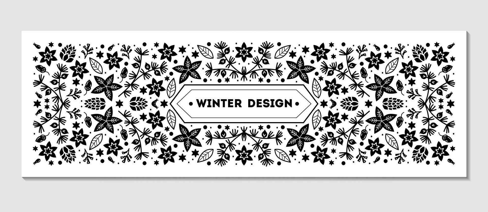 lujo Navidad marco, resumen bosquejo invierno diseño plantillas para paquete vector