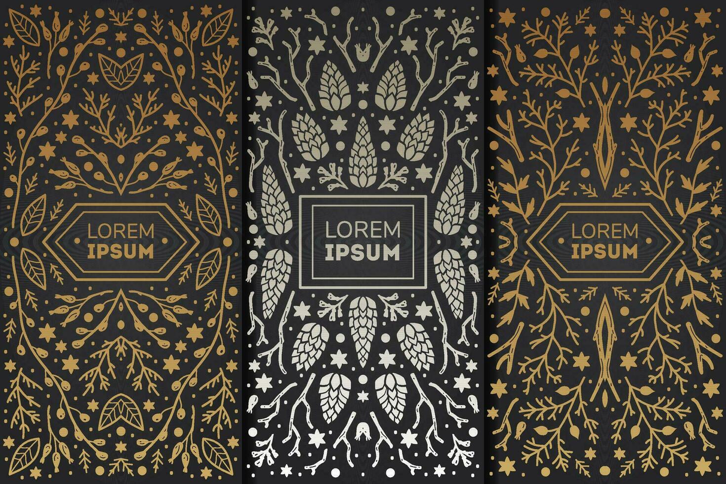 Luxury Christmas frame, abstract sketch winter design templates for package vector
