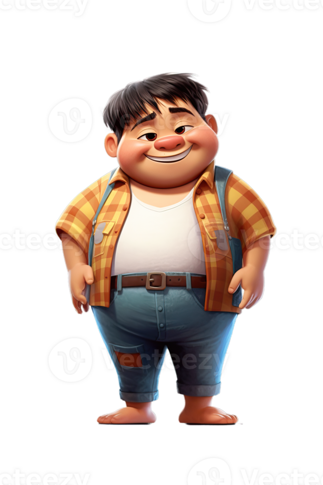AI Generated white kid country boy, selfish and stupid, isolated illustration, cartoon style character emotion, transparent background png
