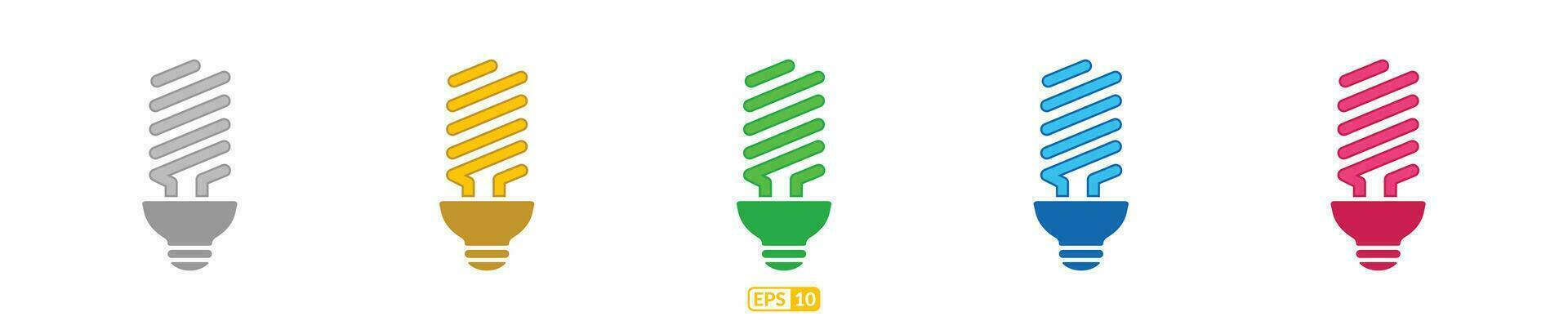 LED bulbo vistoso icono colocar. vector