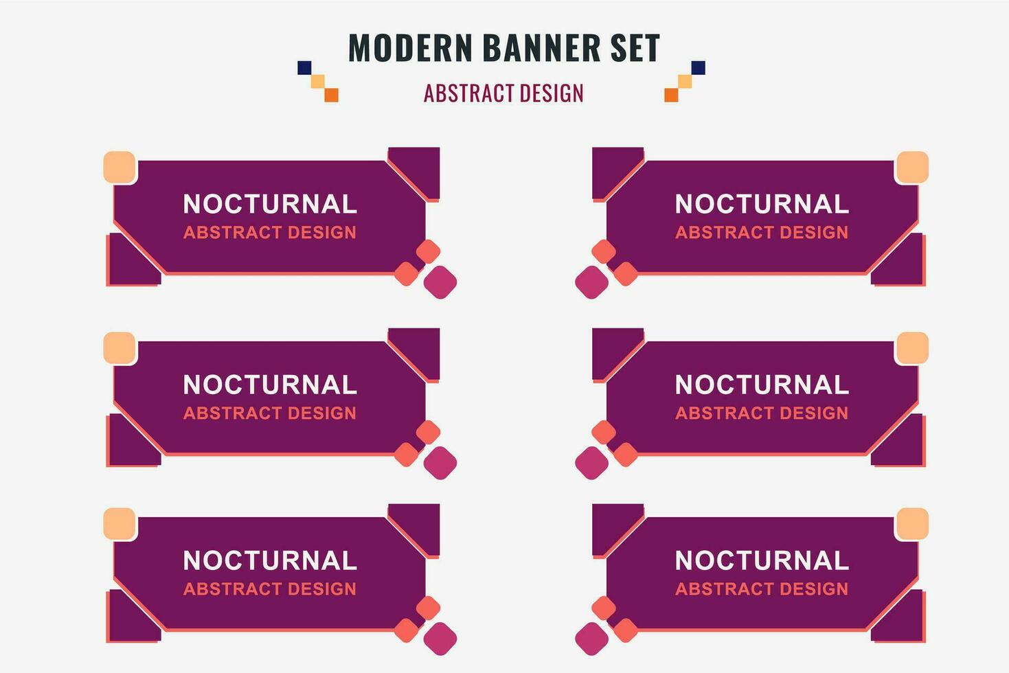 moderno resumen vector bandera colocar. plano geométrico forma con diferente colores y diferente estilo. modelo para web o impresión diseño, Listo a usar.