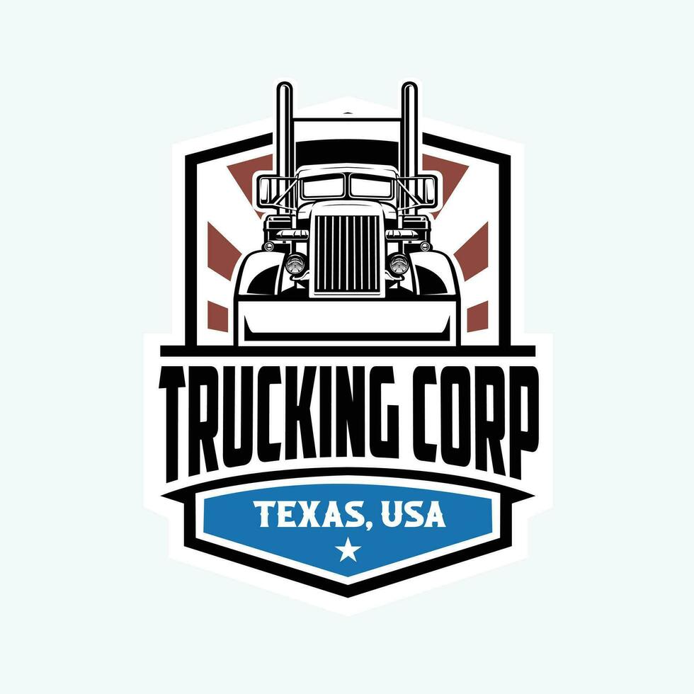 Trucking Corporation Badge Emblem Logo Template Set Vector Isolated