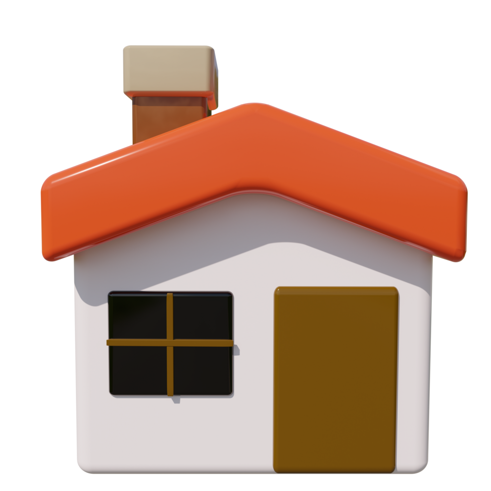 3d home cartoon minimal illustration png