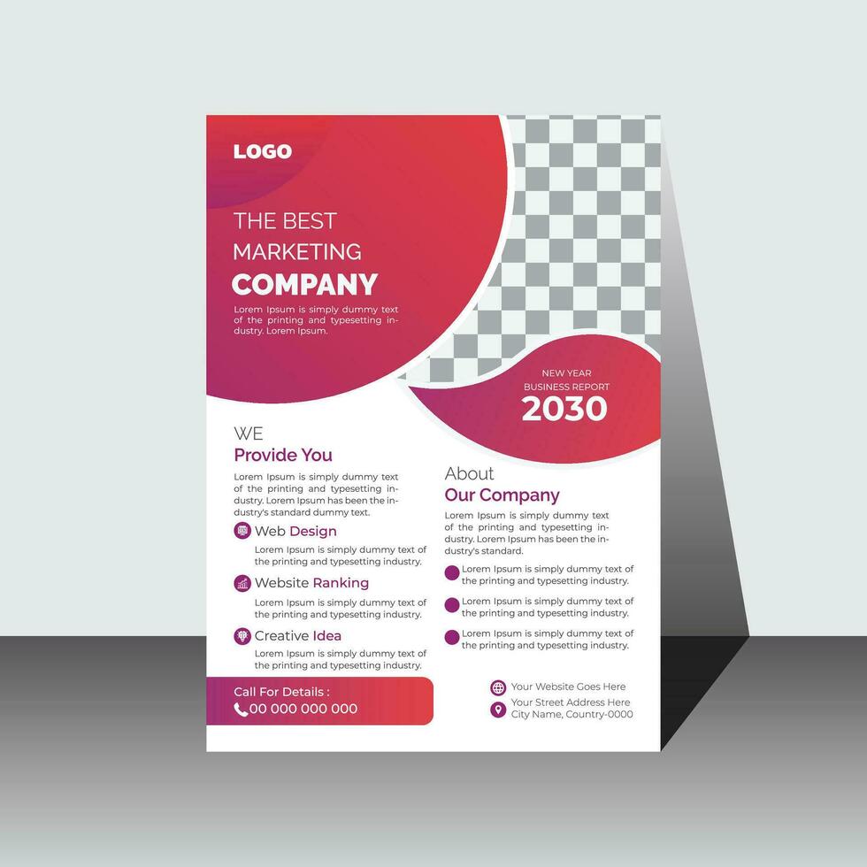 Professional flyer design template for business company or agency vector