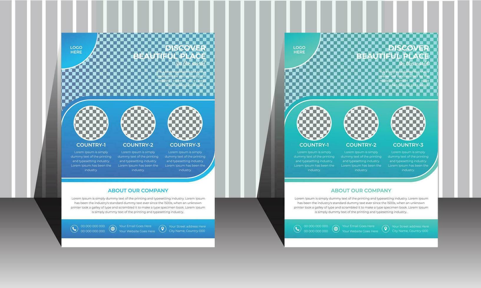 Professional travel flyer design for travel agency vector