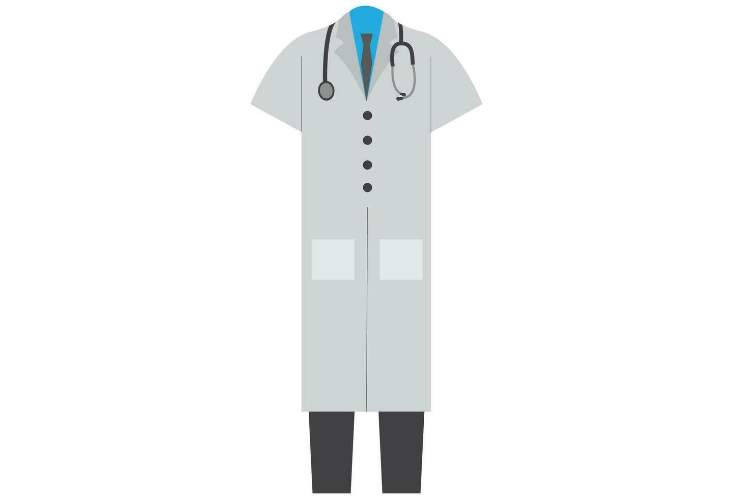 doctor uniform, typically consists of a white lab coat worn over scrubs, doctors may wear comfortable and supportive shoes ,the doctor uniform plays an important role in establishing trust and confid vector