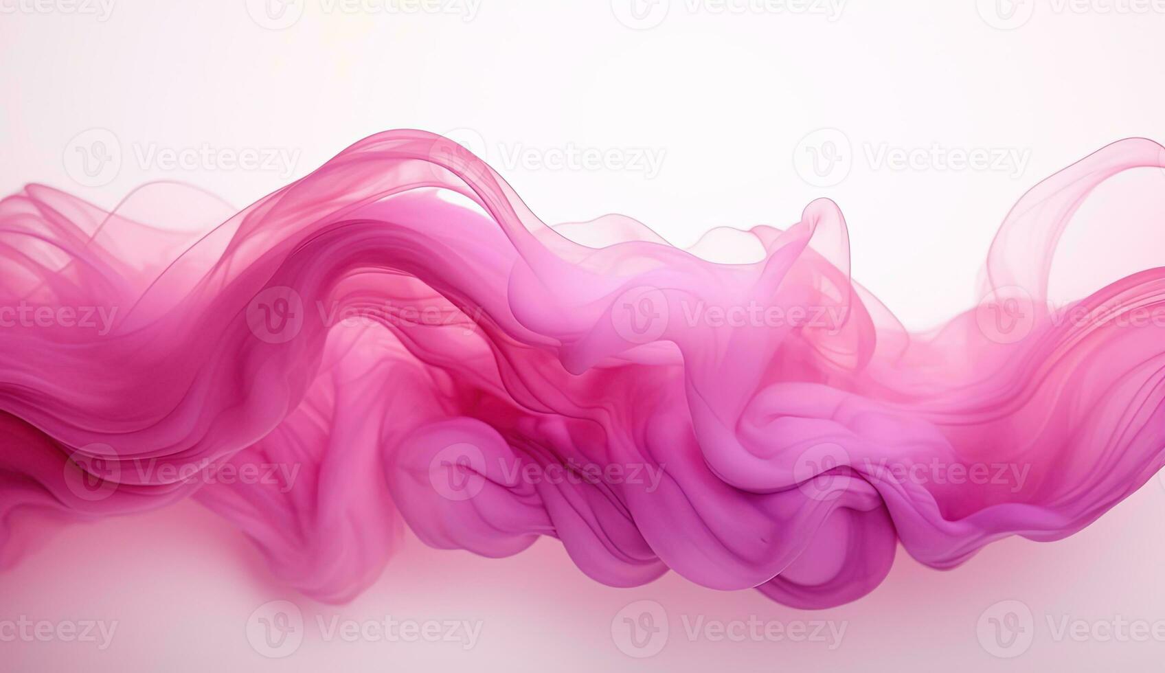 Generative AI, Flowing light pink, viva magenta smoke with splashes. Soft fluid banner, spring female mood, 3D effect, modern macro realistic abstract background illustration, ink in water effect. photo