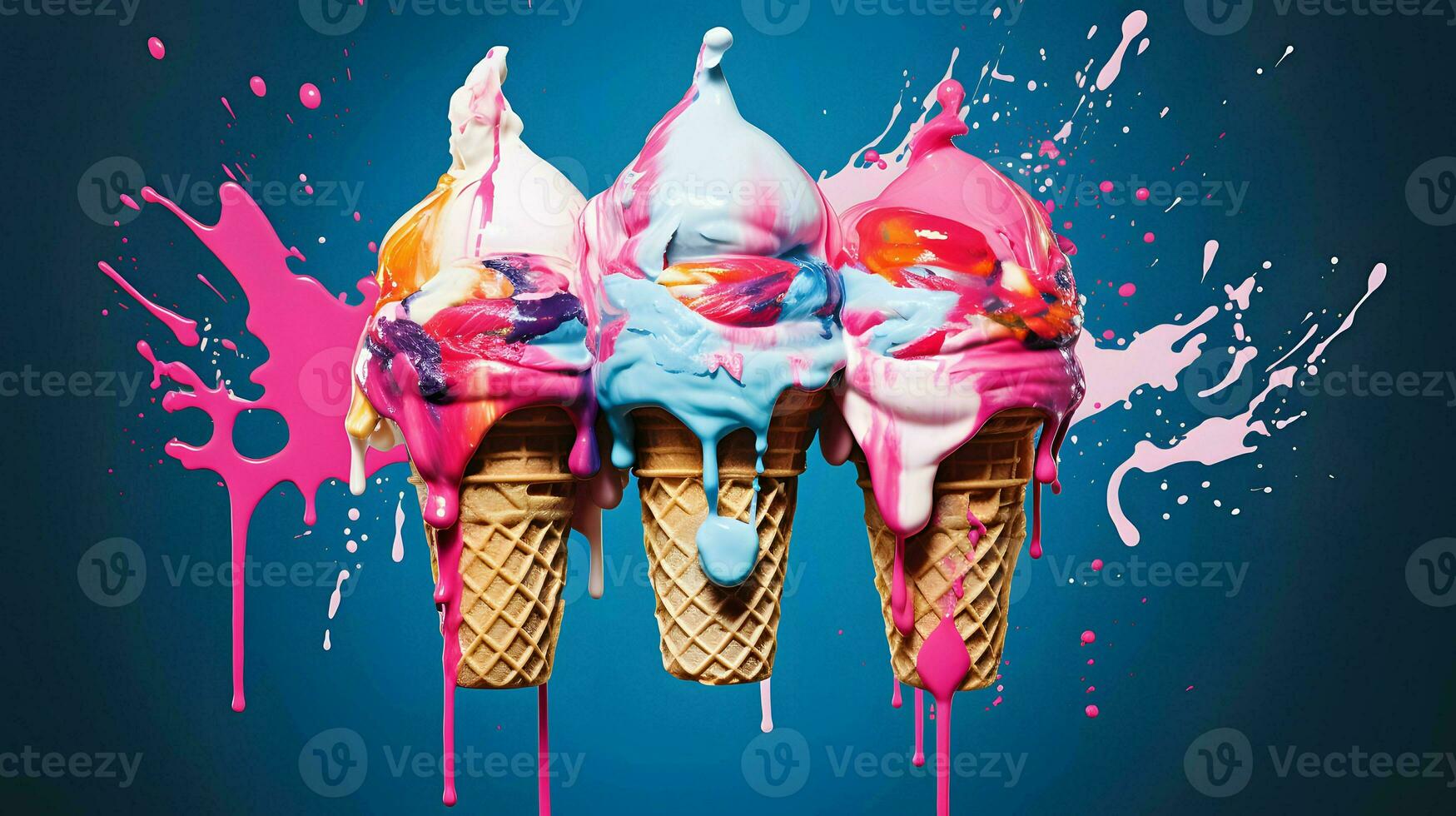 Ice cream illustration background design, summer vibes, ice cool photo