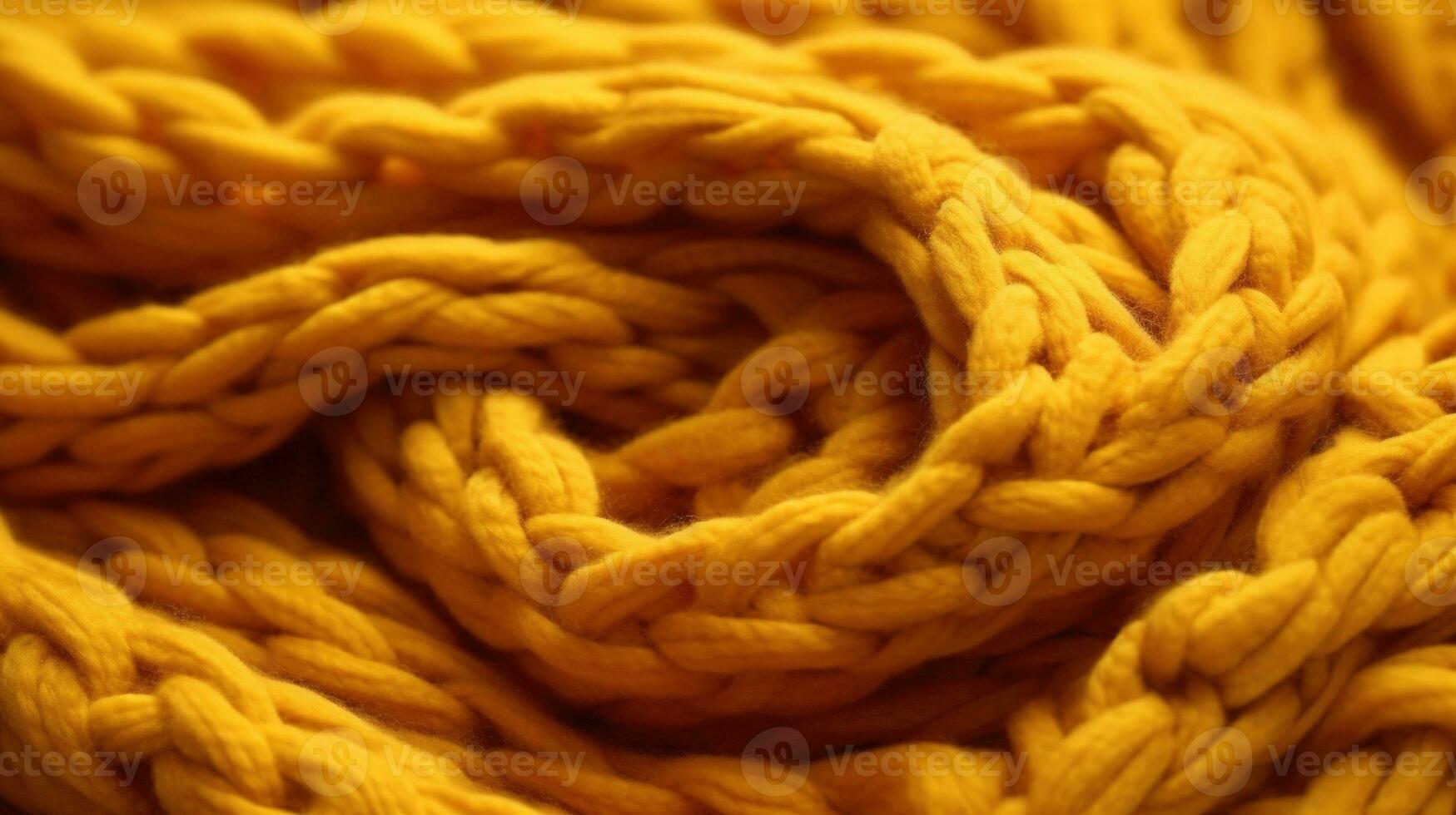 Generative AI, knitted yellow sweater texture closeup, yellow or light orange abstract background, mustard-colored backdrop photo