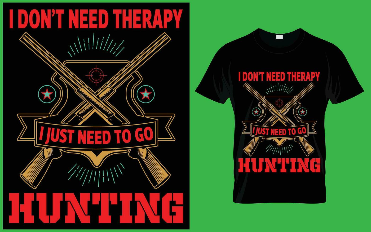 Print Hunting Vector T Shirt Design