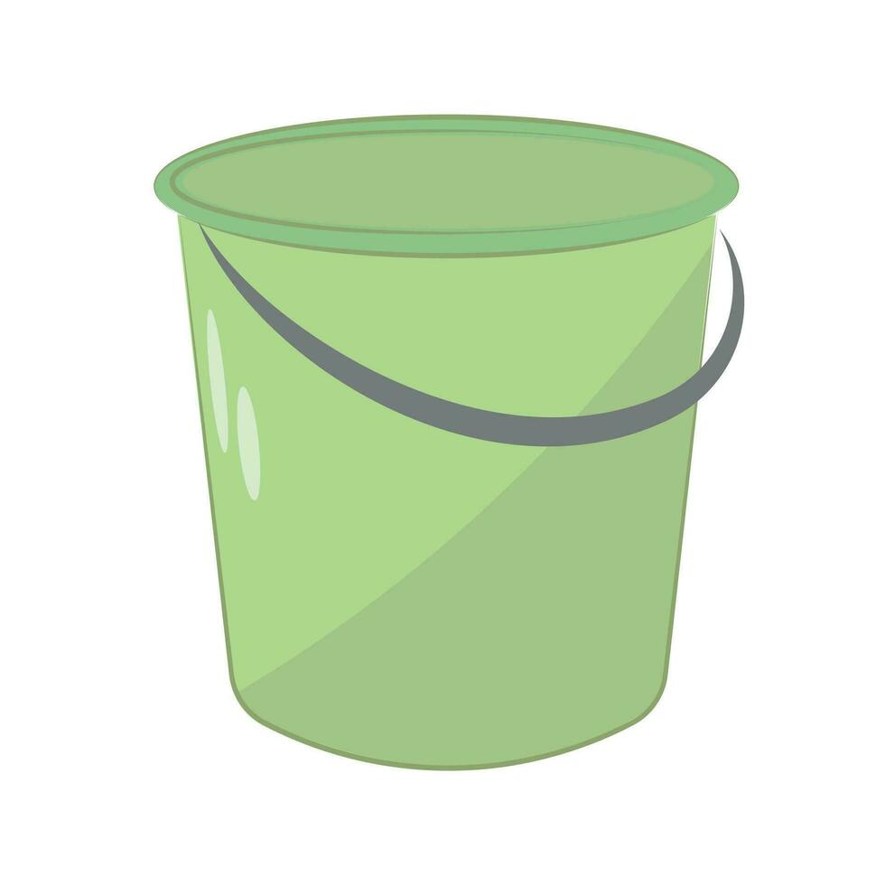 cubo de agua verde vector