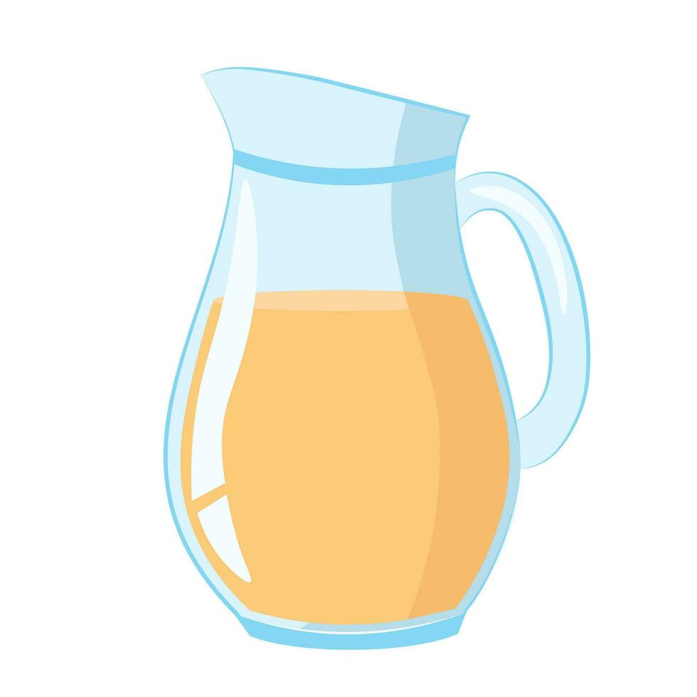 0109 glass jug with juice vector