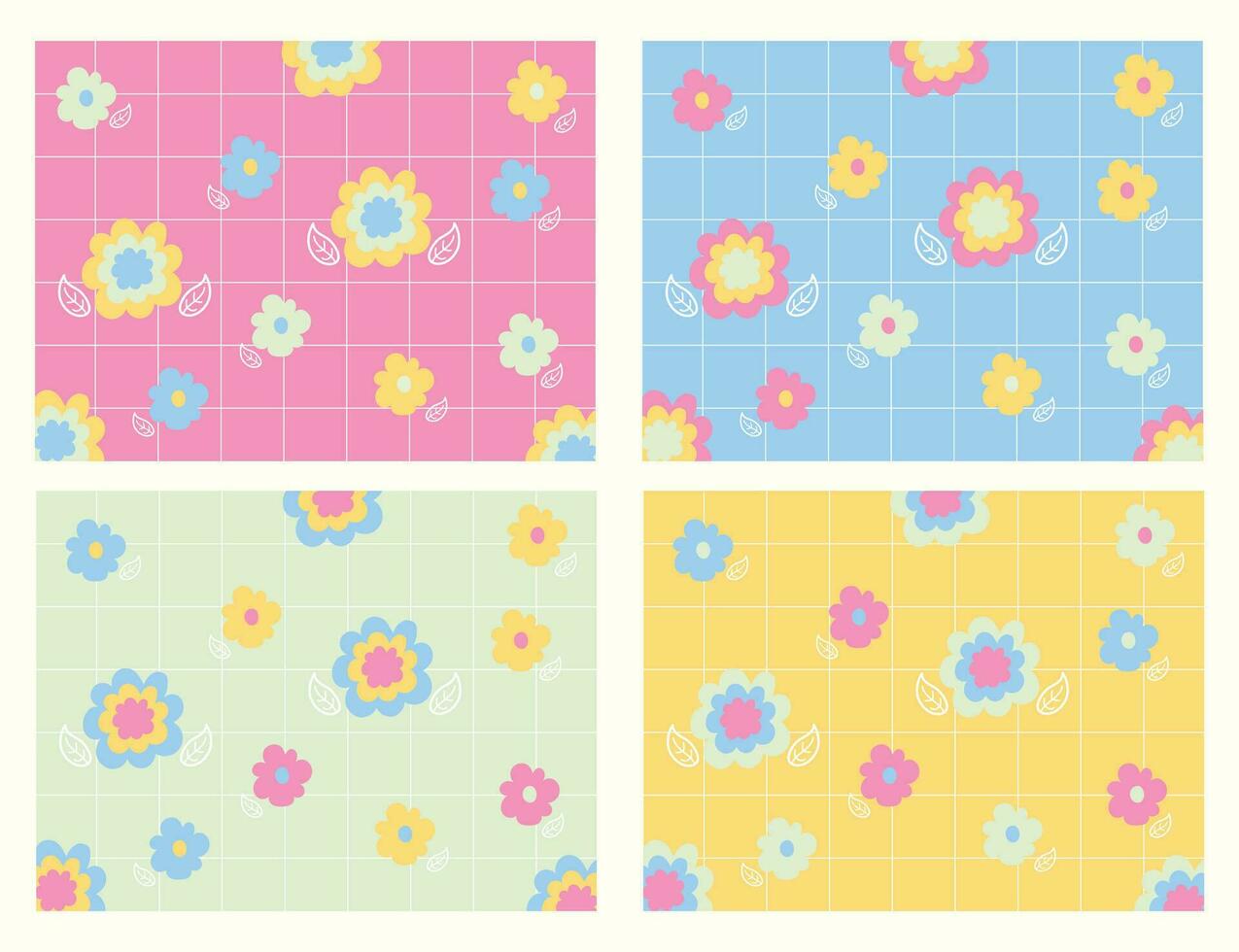 cute pastel flower pattern background vector