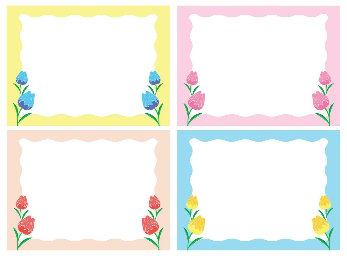 background flower shape tulip pastel cute vector