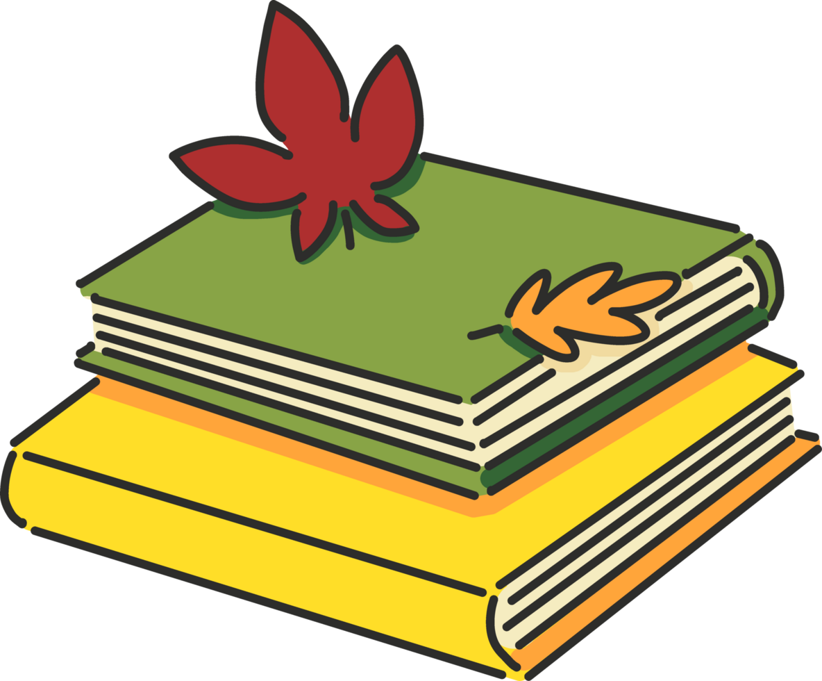 Autumn reading book png