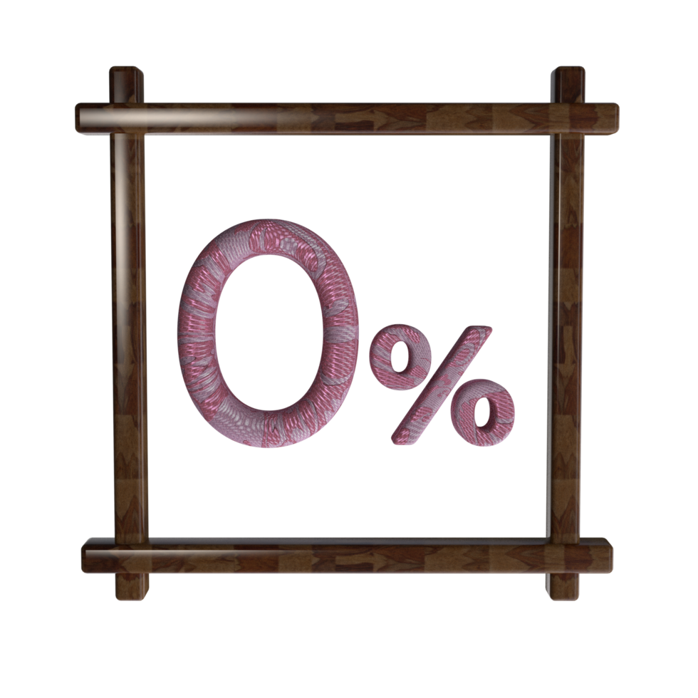 0 percent with frame 3D render png