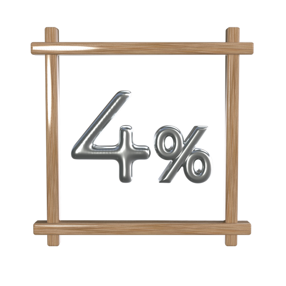 4 percent with frame 3D render png