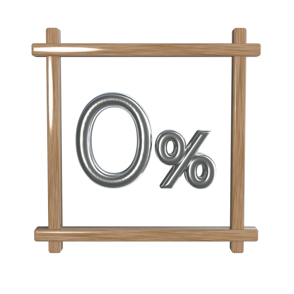 0 percent with frame 3D render png