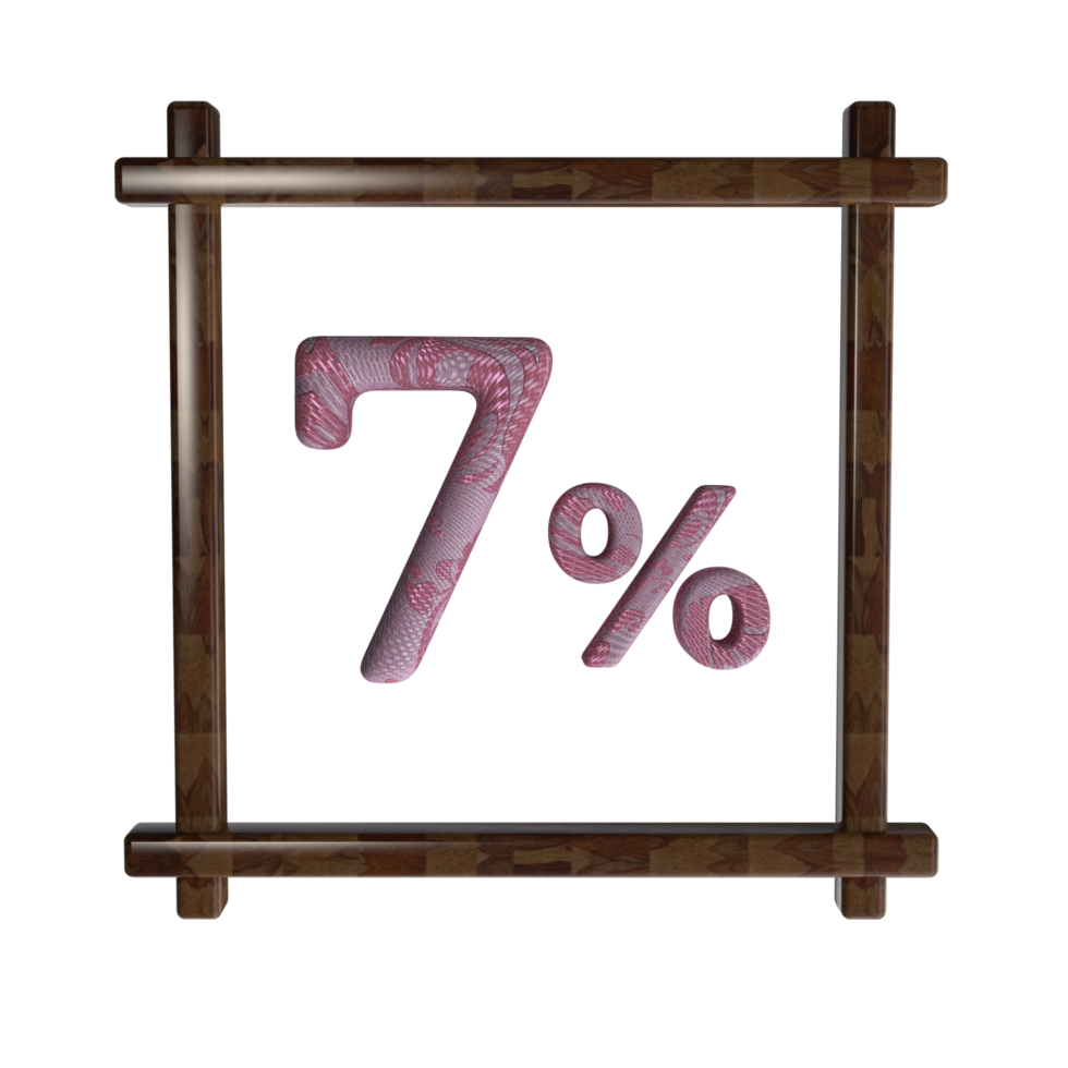 7 Percent With Frame 3D Render 29089863 PNG