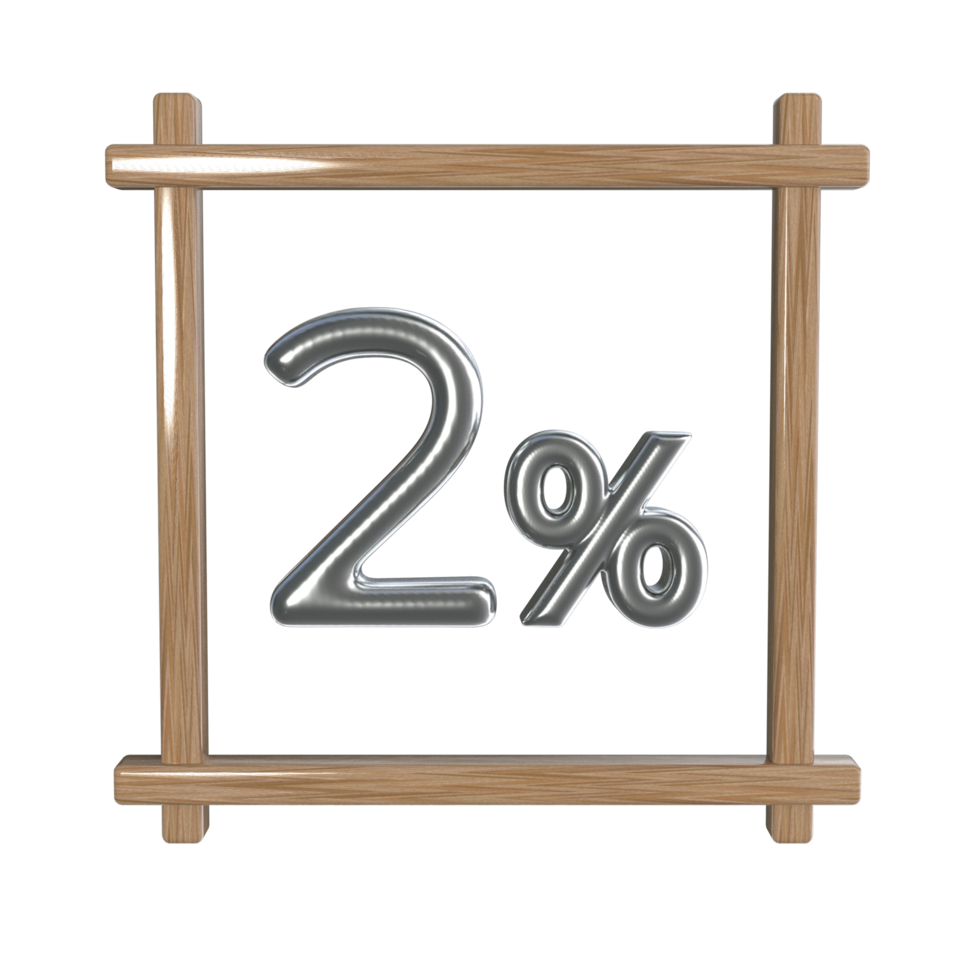 2 percent with frame 3D render png