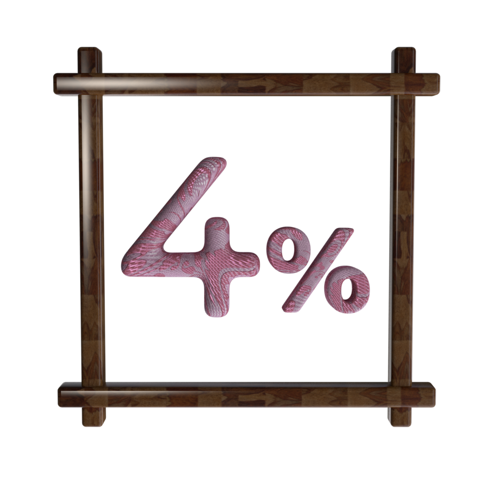 4 percent with frame 3D render png