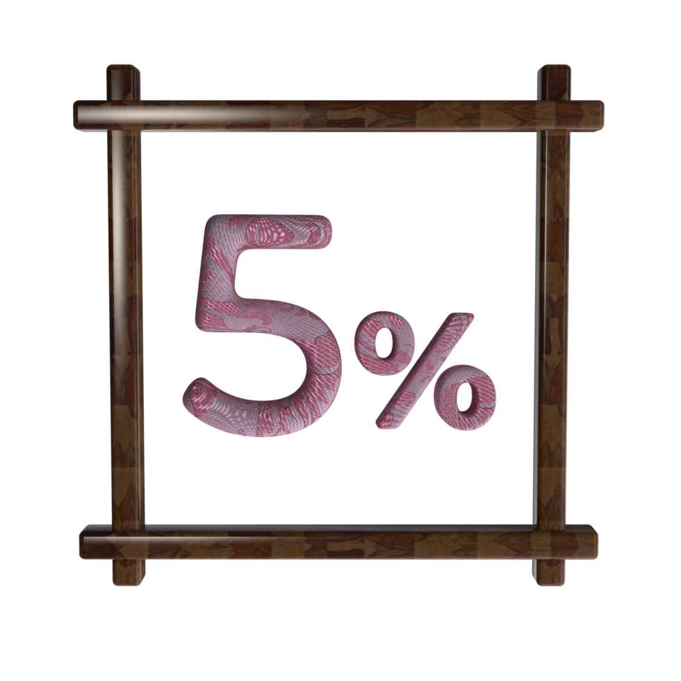 5 percent with frame 3D render png