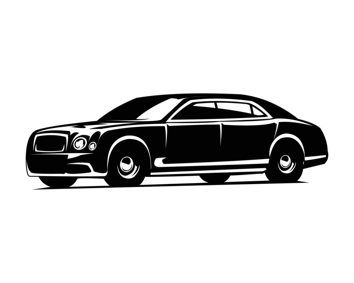 silueta coche. aislado blanco antecedentes mostrado desde el lado. mejor para logo, insignia, emblema, icono, pegatina diseño vector