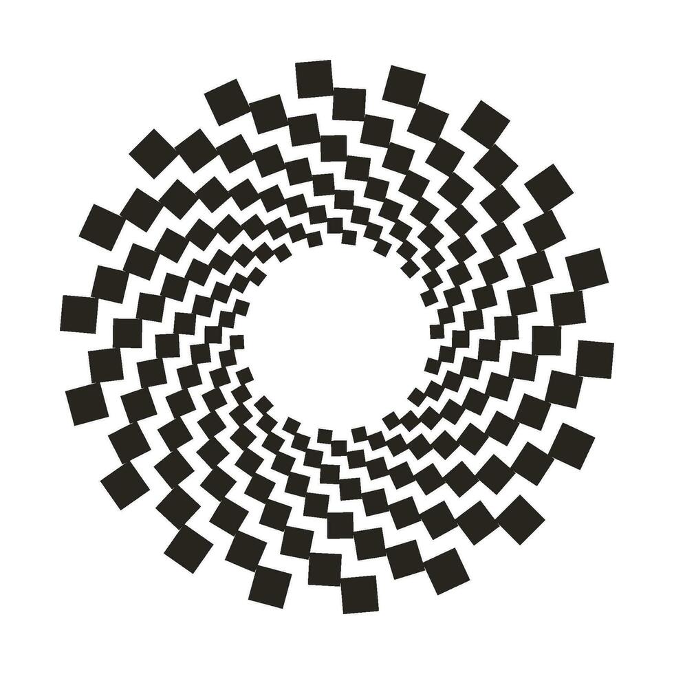 abstract circular halftone color square design vector