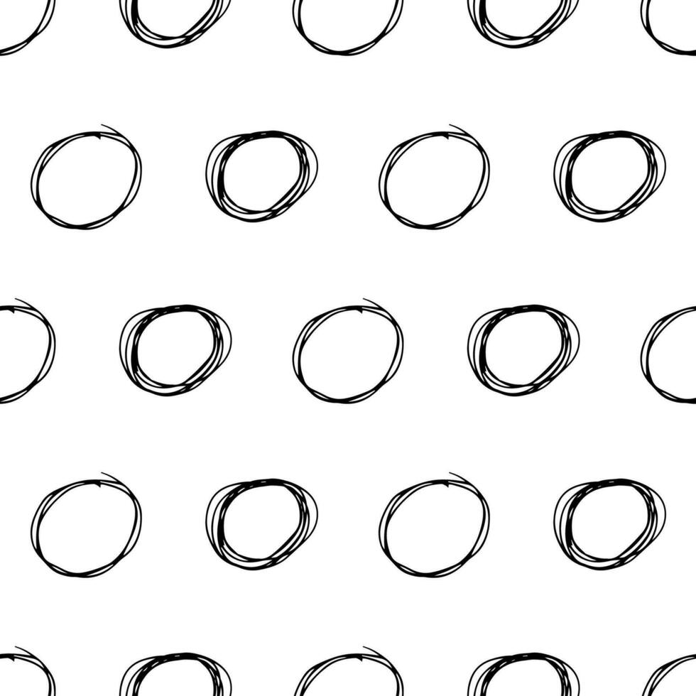 Seamless pattern with sketch circles shape vector