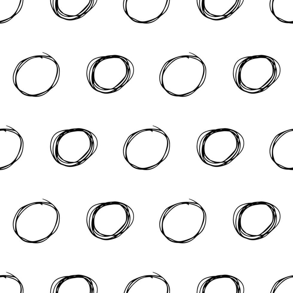 Seamless pattern with sketch circles shape vector