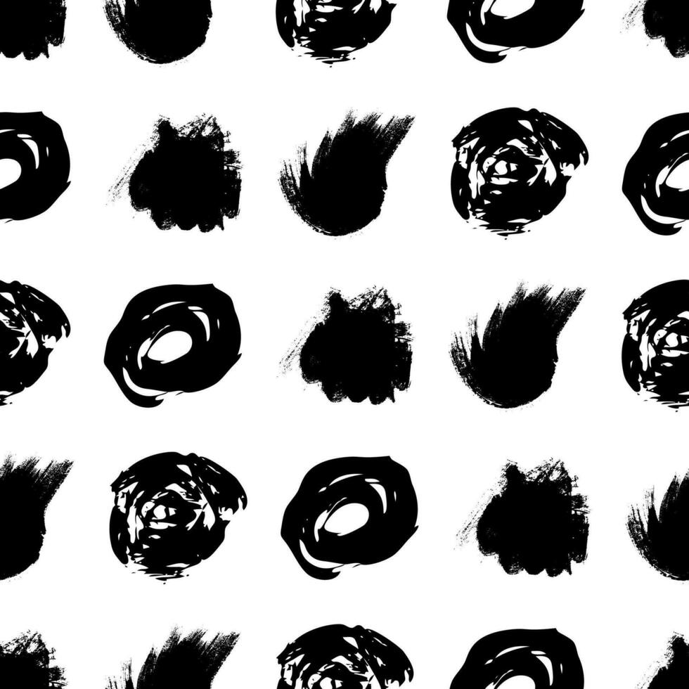 Seamless pattern with black brushstrokes vector