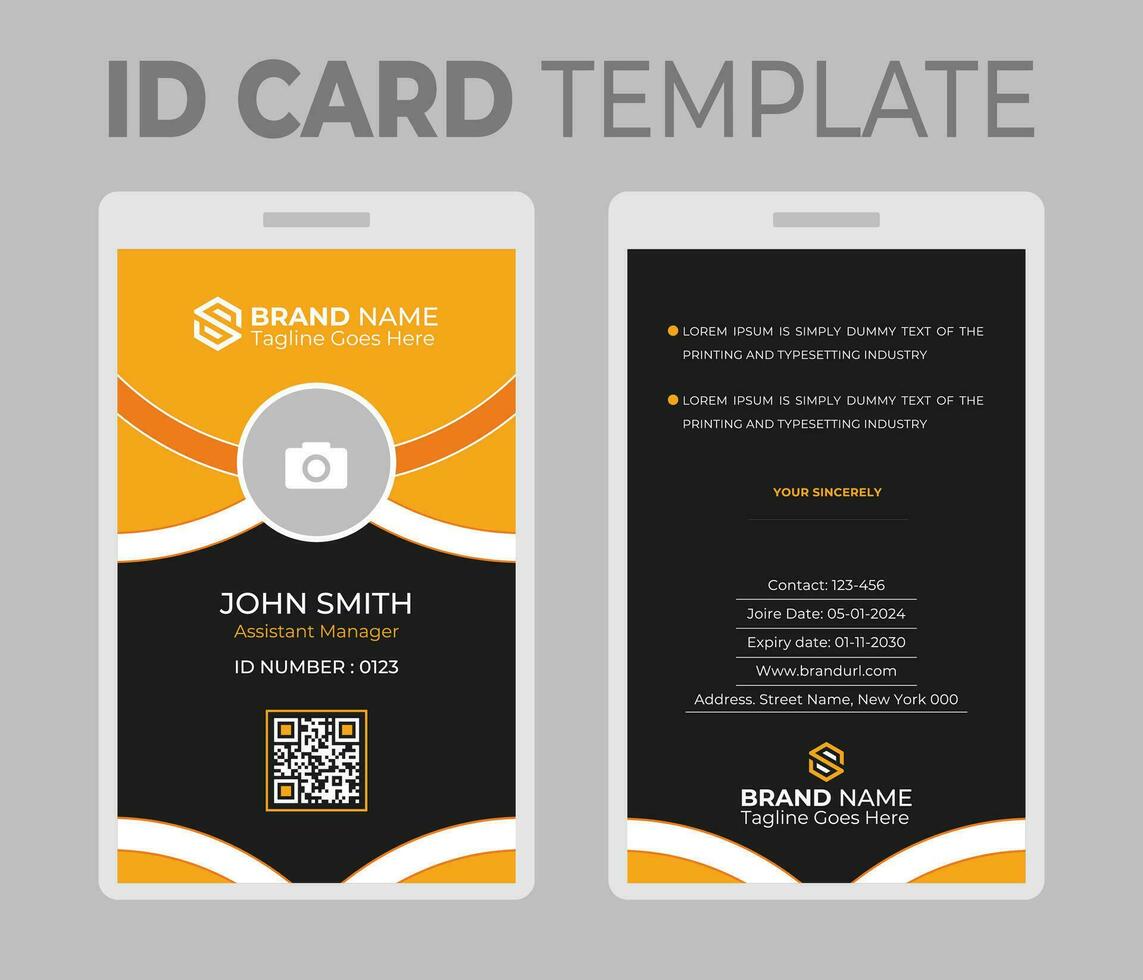 ID Card Template. Office Id card. Employee Id card for your company. Vector illustration