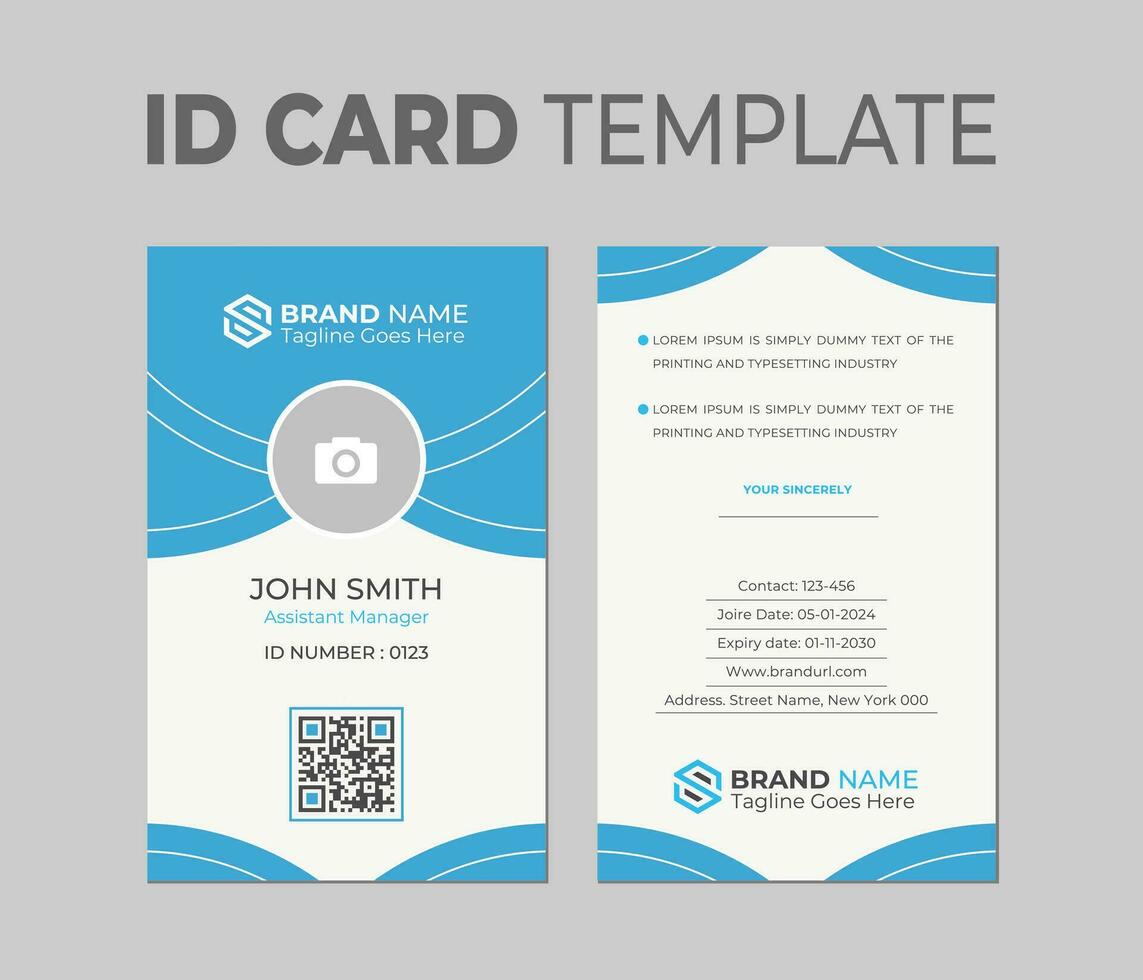 ID Card Template. Office Id card. Employee Id card for your company. Vector illustration