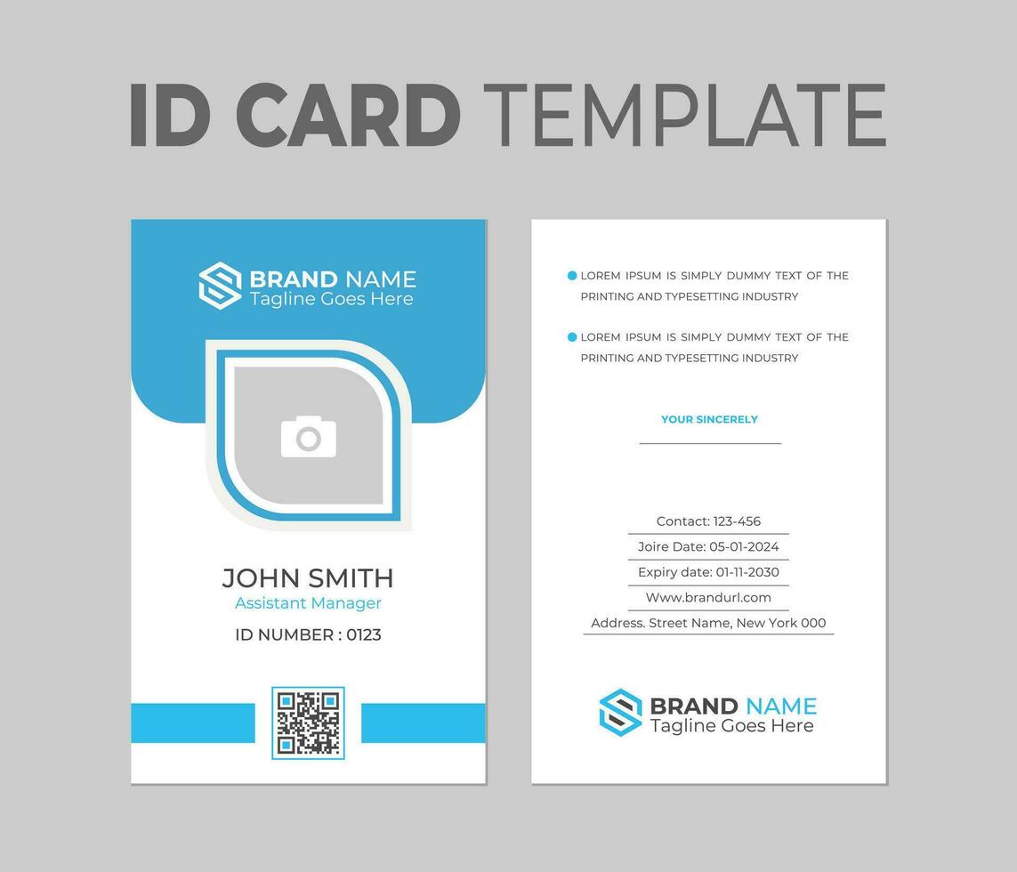 ID Card Template. Office Id card. Employee Id card for your company. Vector illustration