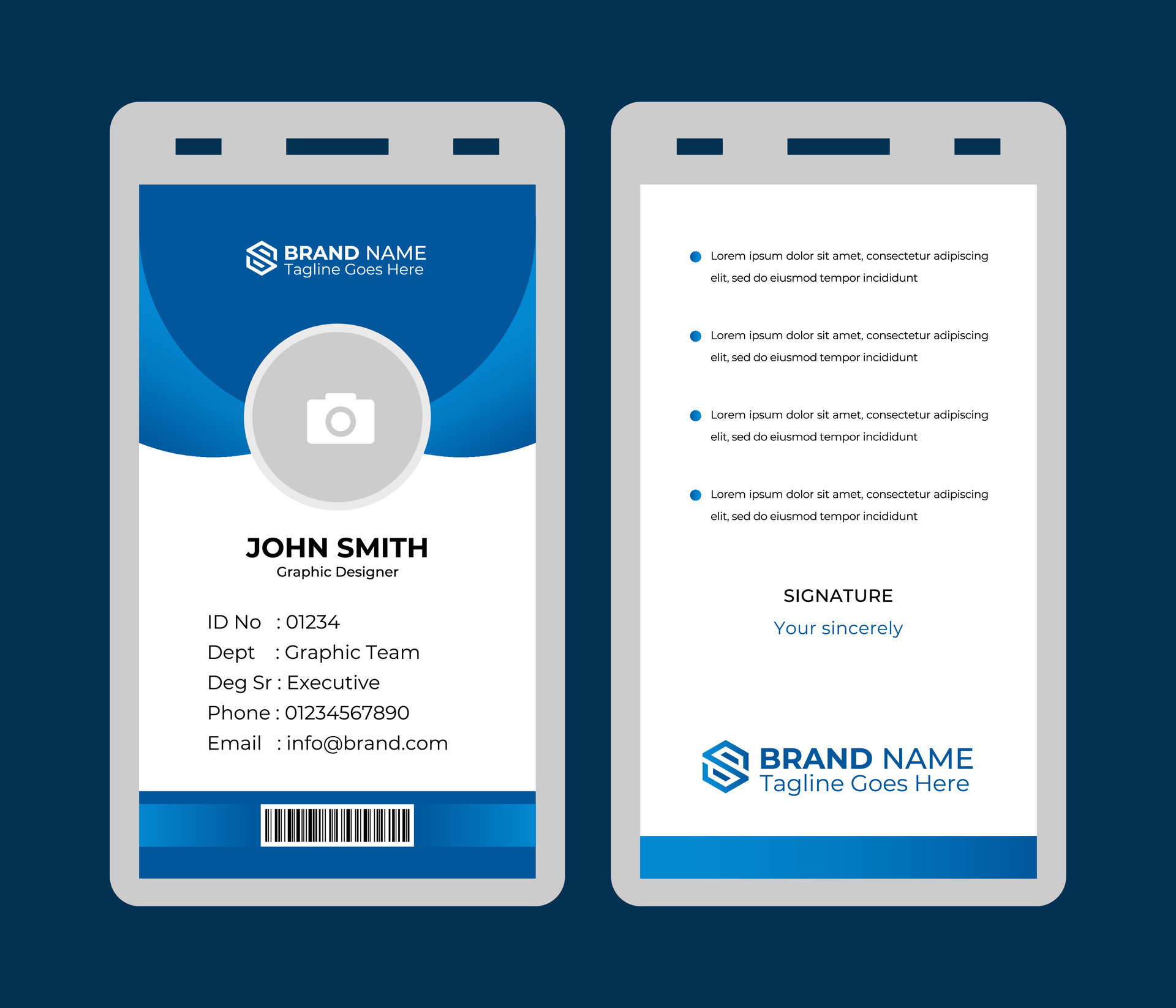 Professional identity card design id card template office id card