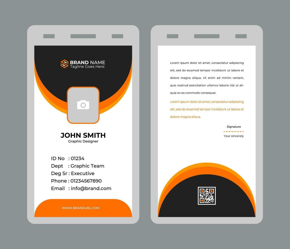 Professional Identity Card Design. ID Card Template. Office Id card. Employee Id card for your company vector