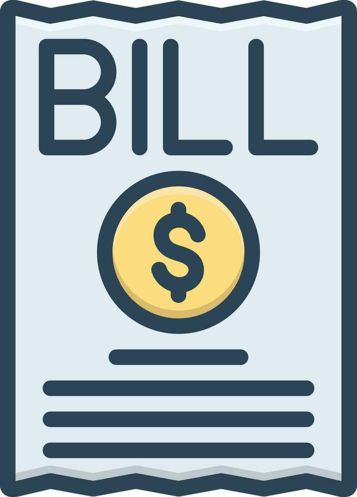 color icon for billing vector