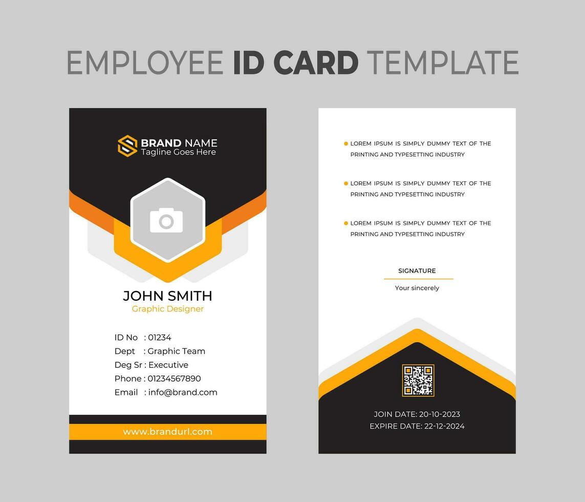 ID Card Template. Office Id card. Employee Id card for your company. Vector illustration