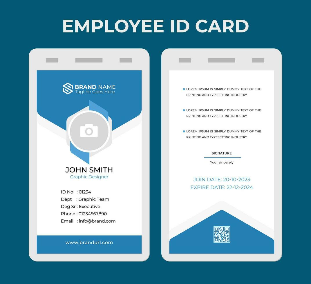 ID Card Template. Office Id card. Employee Id card for your company. Vector illustration