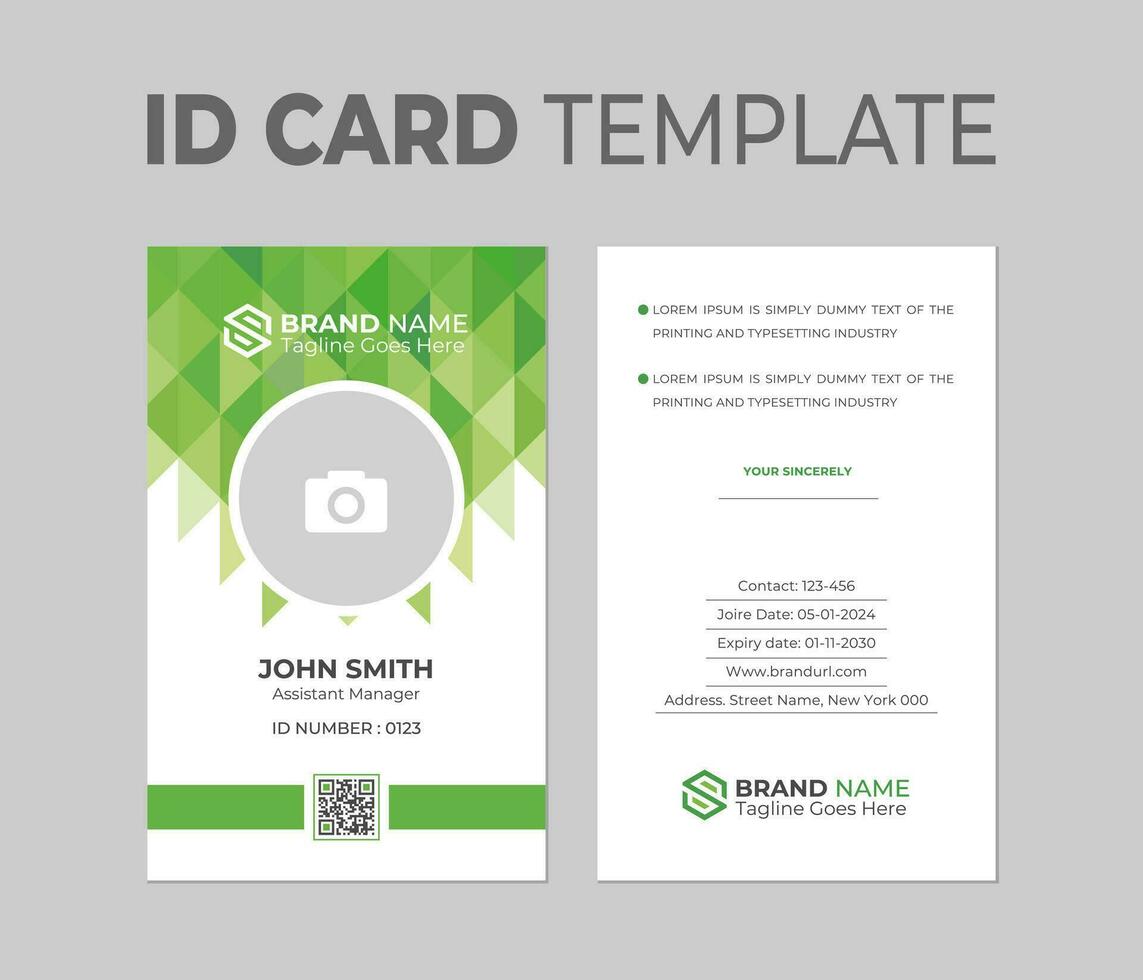 ID Card Template. Office Id card. Employee Id card for your company. Vector illustration