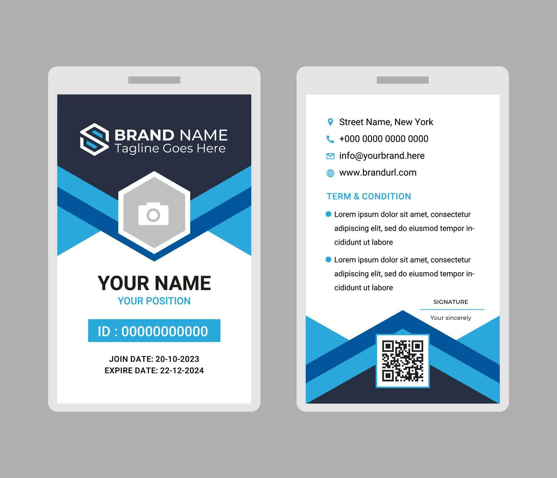 ID Card Template. Office Id card. Employee Id card for your company