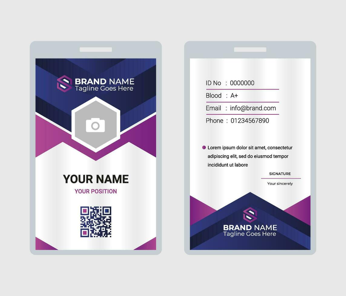 ID Card Template. Office Id card. Employee Id card for your company. Vector illustration